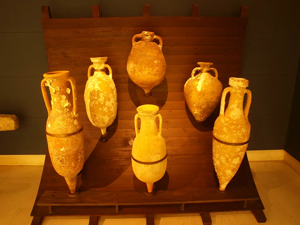 Carmel Atlit Phoenician shipwreck c 800 - 750 BC - Phoenician amphorae. Archaeological Museum Cadiz